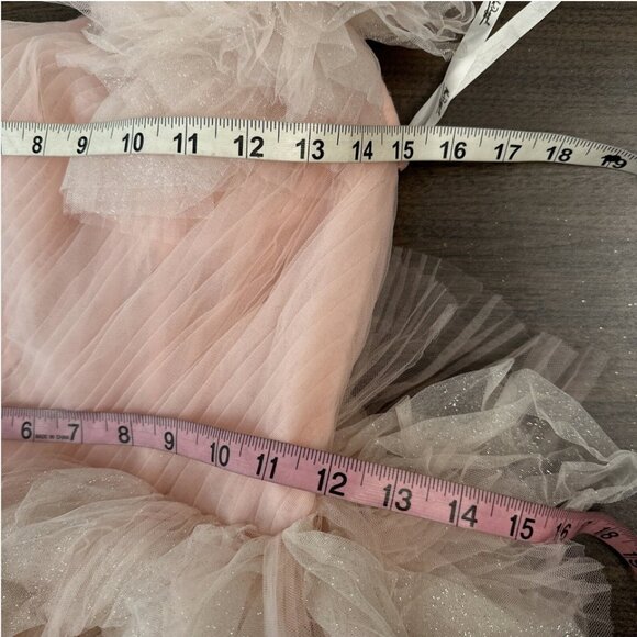 NEW $998 Mac Duggal [ 2 ] Corset One Shoulder Glitter Tulle Gown Light Pink Q754 - Picture 5 of 15